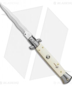 Frank B 9" Italian Stiletto Kris Knife Bone (4" Satin)