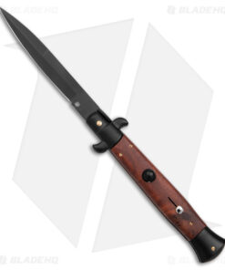 Frank B. 9" Italian Stiletto Bayonet Automatic Knife Sim Wood (4" Black)
