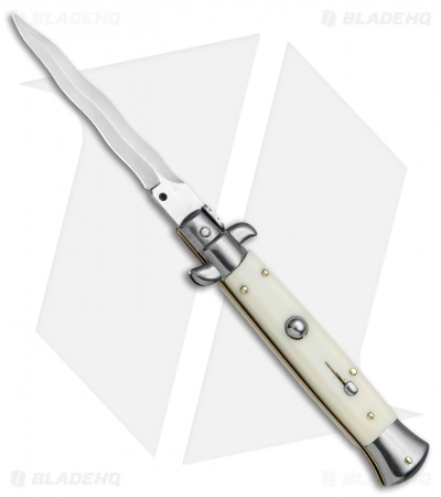 Frank B 9" Italian Stiletto Kris Knife Sim Ivory (4" Satin)