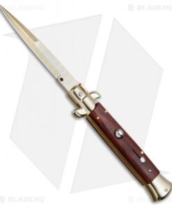 Frank B 9" Italian Stiletto Bayonet Knife Gold Plated Cocobolo (4" Gold)