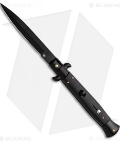 Frank B 9" Italian Stiletto Automatic Bayonet Knife Stealth Black (4" Black)