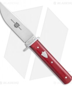 GEC H10 Hunter Fixed Blade Knife Red Linen Micarta (3.5" Satin)
