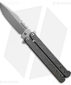 Groniger Knives Custom Balisong Knife Sculpted Ti w/ Green Spacers (4" SW)