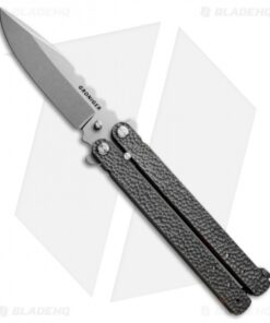 Groniger Knives Custom Balisong Knife Sculpted Ti w/ Orange Spacers (4" SW)