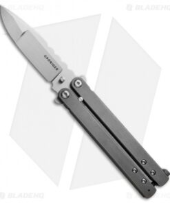 Groniger Knives Custom Balisong Knife Ti w/ USA Flag Spacers (4" Hand Satin)