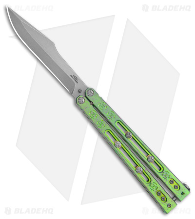 Heed Industries SeaKnight Butterfly Knife Antique Green/Purple Ti (4.6" SW)