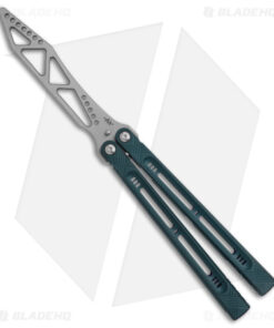 Heibel Knives Menace Balisong Trainer Blue Aluminum (4.8" Satin)