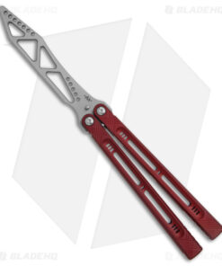 Heibel Knives Menace Balisong Trainer Red Aluminum (4.3" Satin)