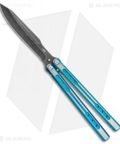 Heibel Knives Sapient Balisong Knife Teal Ano Two-Tone (4.25" Black SW) #70