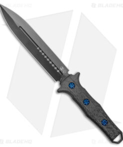 Heretic Knives Nephilim Fixed Blade Knife CF/Blue Ti (6.5" Black)