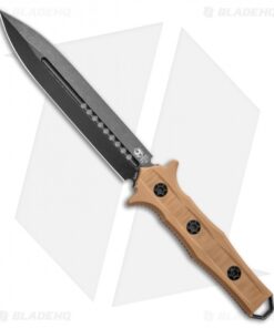 Heretic Knives Nephilim Fixed Blade Knife FDE Tan G-10 (6.5" Black SW)