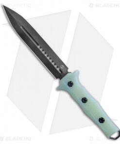 Heretic Knives Nephilim Fixed Blade Knife Natural Jade G-10 (6.5" Black DLC)