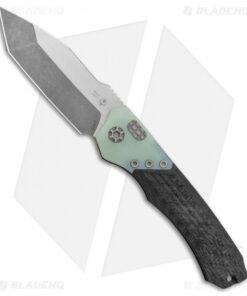 Heretic Knives Wraith Automatic Knife Integral CF/Jade G-10 (3.625" Stonewash)