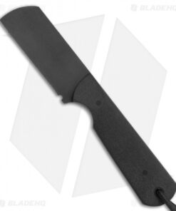 JRs Knives EDC Cleaver Fixed Blade Knife Chisel Black G-10 (2.25" Black)
