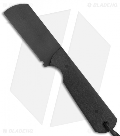 JRs Knives EDC Cleaver Fixed Blade Knife Chisel Black G-10 (2.25" Black)