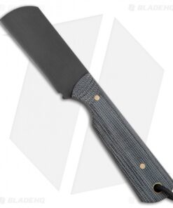 JRs Knives EDC Cleaver Fixed Blade Knife Chisel Black Micarta (2.25" Black)