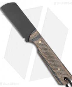 JRs Knives EDC Cleaver Fixed Blade Knife Chisel Camo Micarta (2.25" Black)