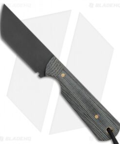 JRs Knives EDC Tanto Fixed Blade Knife Chisel Black Micarta (2.75" Black)