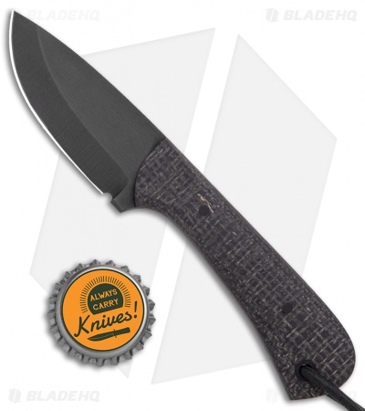 JRs Knives Junior Fixed Blade Knife Fuller Black Burlap Micarta (2.25" Black) - Image 4