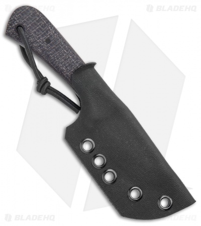JRs Knives Junior Fixed Blade Knife Fuller Black Burlap Micarta (2.25" Black) - Image 3