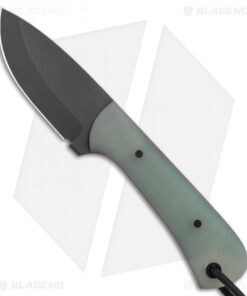 JRs Knives Junior Fixed Blade Knife Fuller Jade G-10 (2.25" Black)