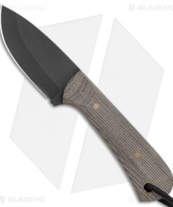 JRs Knives Junior Fixed Blade Knife Fuller Natural Micarta (2.25" Black)
