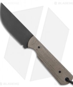 JRs Knives Str8 BK Fixed Blade Knife Chisel Natural Micarta (2.75" Black)