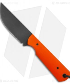 JRs Knives Str8 BK Fixed Blade Knife Chisel Orange G-10 (2.75" Black)