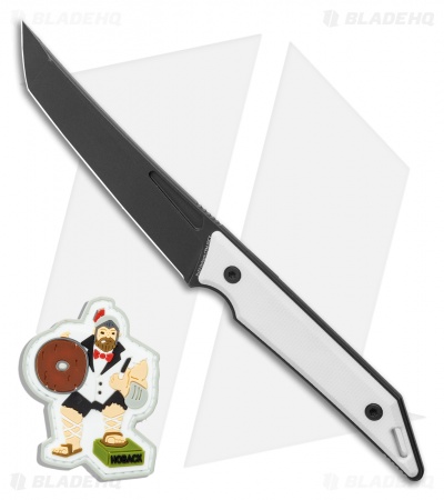 Jake Hoback Knives Goliath Fixed Blade Knife White G-10 (3.1" Black DLC)