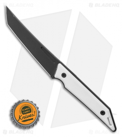 Jake Hoback Knives Goliath Fixed Blade Knife White G-10 (3.1" Black DLC) - Image 4