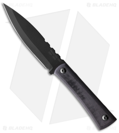 Jason Perry Blade Works Hunter Fixed Blade Spear Knife Black Mic (5" Black) 506