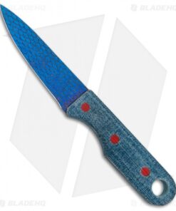 John Gray Knives Custom Fixed Blade Steak Knife Blue Terotuf (3.5" Graytanium)