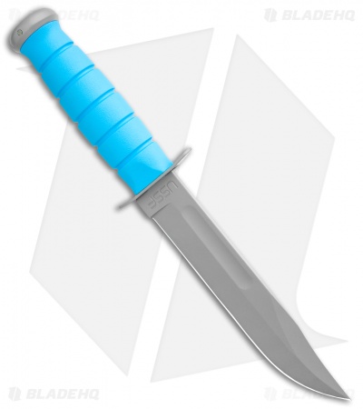 Ka-Bar Bowie USSF Space-Bar Fixed Blade Knife Blue Kraton (7" Gray) 1313SF Force - Image 2