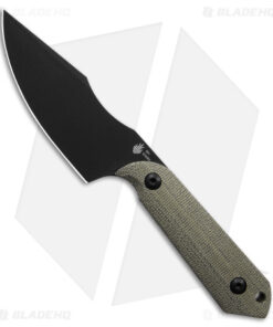 Kizer Maverick Customs Harpoon Fixed Blade Knife Green Micarta (3.75" Black) 10V
