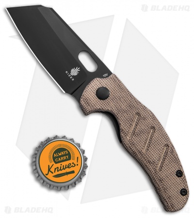 Kizer Mini Sheepdog C01C Liner Lock Natural Canvas Micarta (2.6" Black 10V) - Image 4