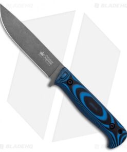 Kizlyar Supreme Yeti Fixed Blade Knife Blue G-10 (4.6" Gray Stonewash)