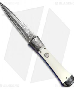 Kyle Vallotton Custom Bent Dagger Automatic Knife Mammoth (3.8" Damascus)