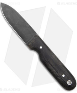 LT Wright Bushcrafter HC Saber Fixed Blade Knife Matte Micarta (4" Black)