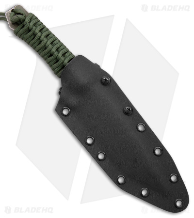 Landau Custom Angryman Fixed Blade Knife Green Paracord (5.1" Cerakote Green) - Image 3