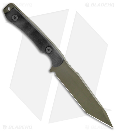Landau Custom Angryman Fixed Blade Knife Black G-10 (5.1" Cerakote Green) - Image 2