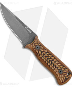 Landau Knives Custom LS1 Fixed Blade Knife- Burnt Micarta (CPM Cru-Wear)