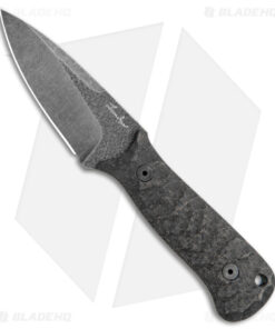 Landau Knives Custom LS1 Fixed Blade Lightning Strike Carbon Fiber (Cru-Wear)