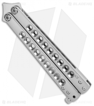 Les Voorhies Custom Knives Balisong Butterfly Knife Titanium (4.1" Satin) - Image 3