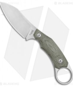 LionSteel H1 Skinner Fixed Blade Knife Green Micarta (3.25" Stonewash)