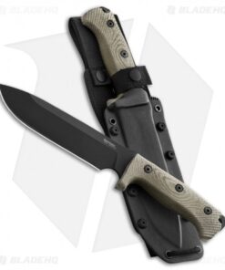Alternative view of LionSteel M7 Hunting Fixed Blade Knife Tan Micarta (7" Black)