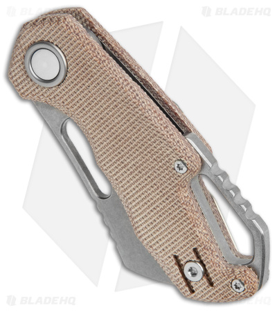 MKM Exclusive Isonzo Cleaver Liner Lock Knife Natural Micarta (2.25" Stonewash) - Image 2