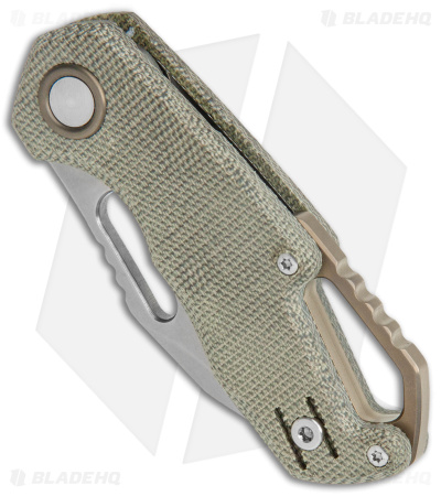 MKM Exclusive Isonzo Clip Point Liner Lock Knife Green Micarta (2.25" Stonewash) - Image 2