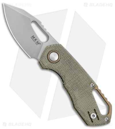 MKM Exclusive Isonzo Clip Point Liner Lock Knife Green Micarta (2.25" Stonewash)