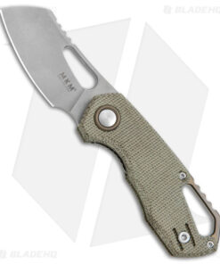 MKM Exclusive Isonzo Cleaver Liner Lock Knife Green Micarta (2.25" Stonewash)