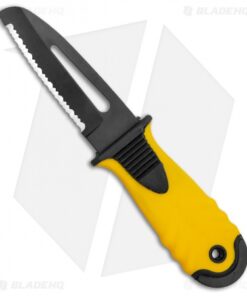Mac Coltellerie Tekno Rescue B Fixed Blade Knife Yellow Polymer (4" Black Serr)